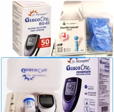 Dr. Morepen GlucoOne Glucometer + 75 Strips + 100 Lancets